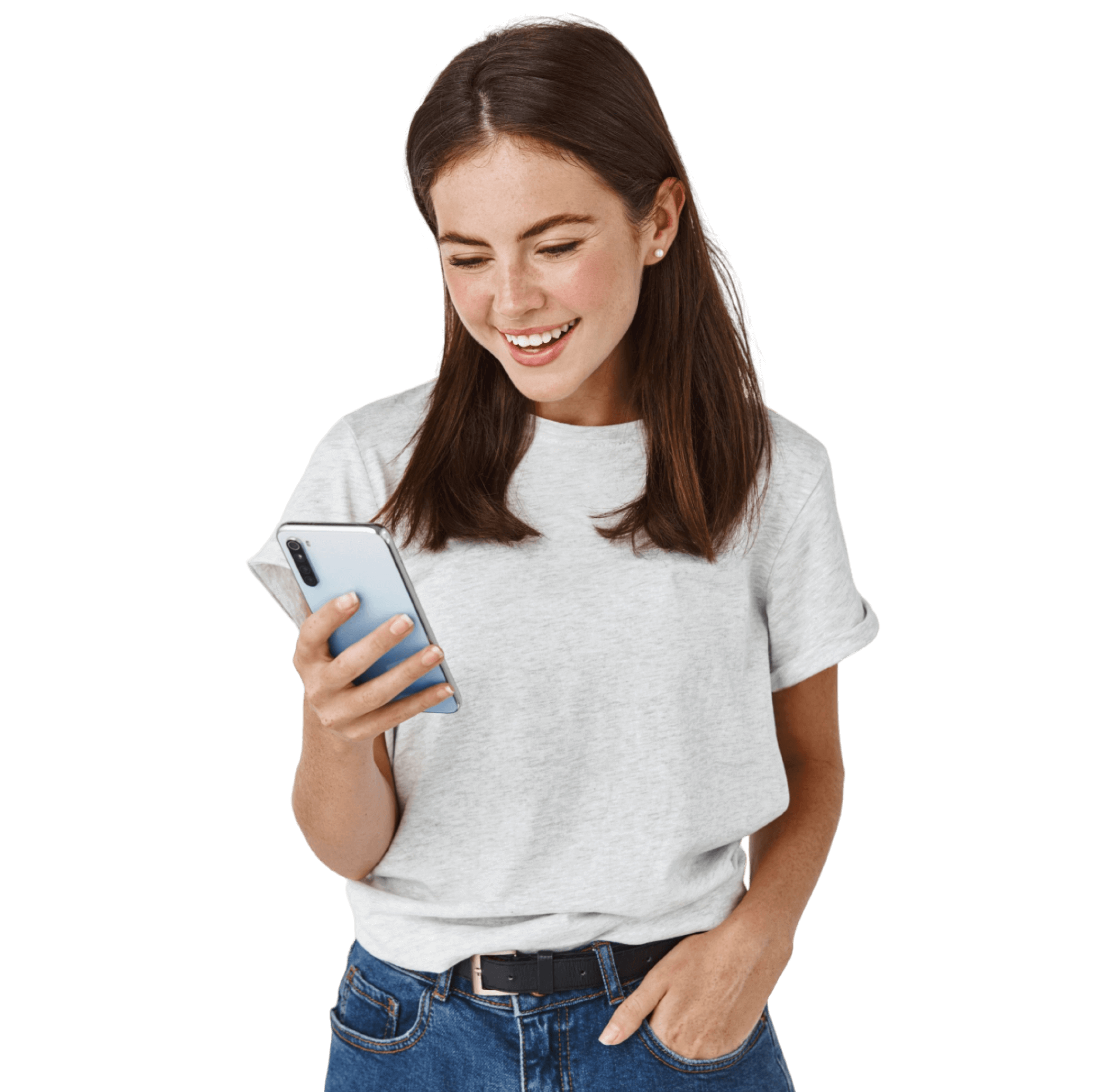 Woman using smartphone